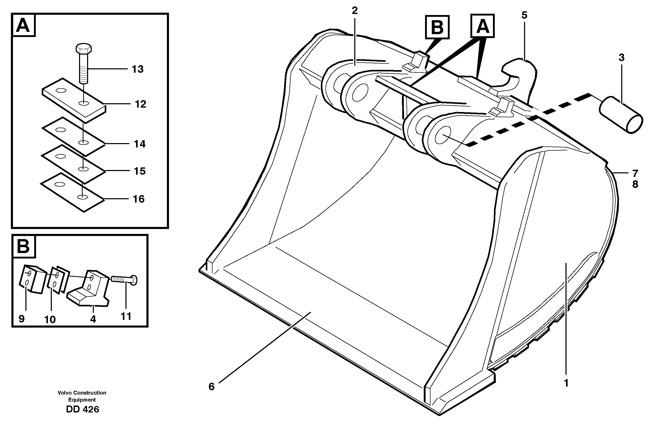 308 Buckets for quickfit, S3 (Volvo EW140) Heavy Parts Hub